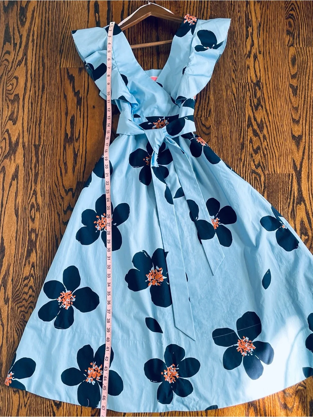 Kate Spade Grand Flora Poplin Midi Dress NWT Size 2 Blue Heron Cutout Back